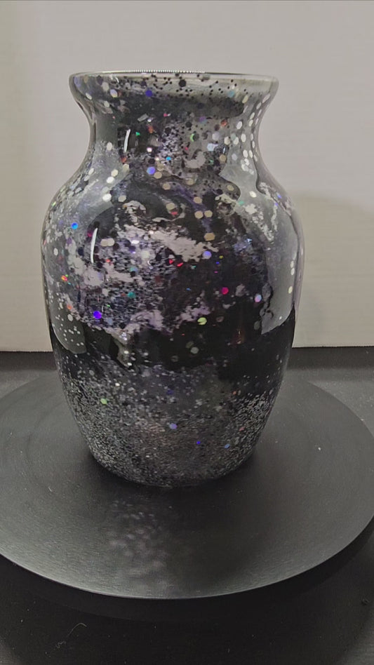 Black Glitz/Flower Vase