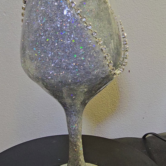 Rhinestone Wine Glass 