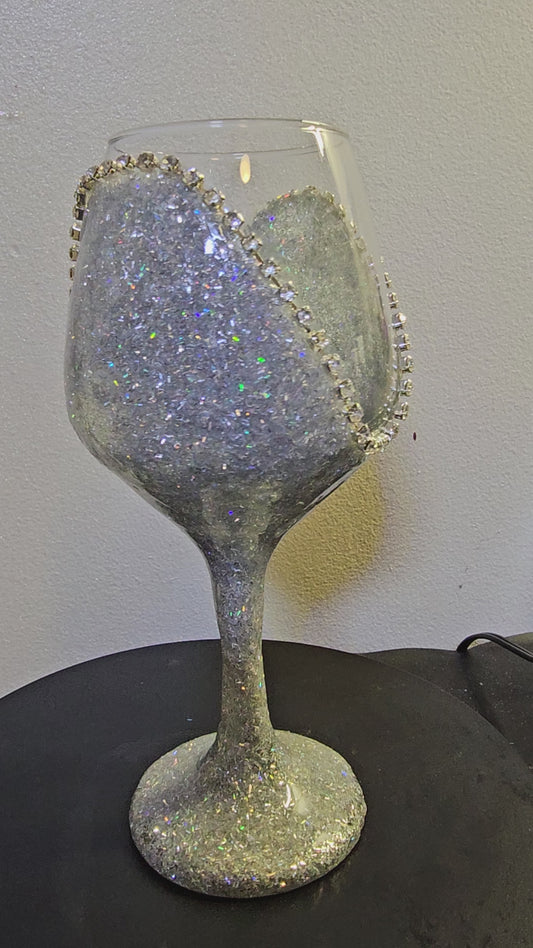 Rhinestone Wine Glass 