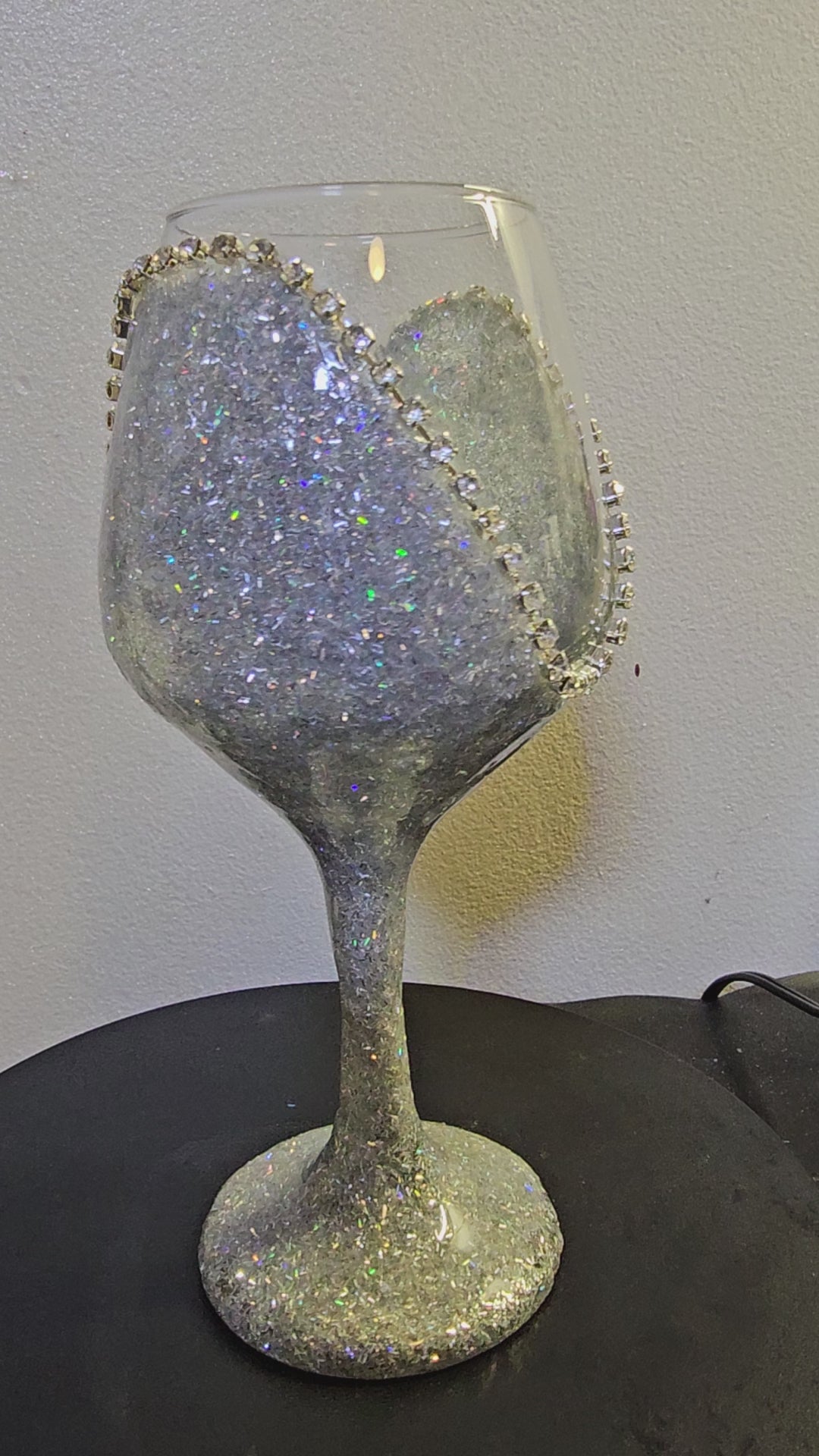 Rhinestone Wine Glass 