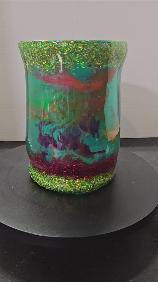 Green Swirl Flower Vase